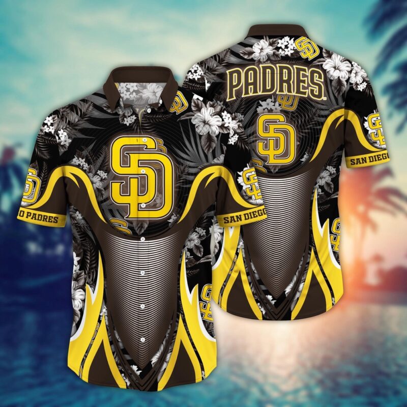 MLB San Diego Padres Hawaiian Shirt Flower Grandstand Glamour For Fans