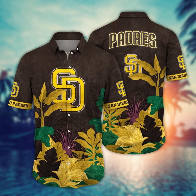 MLB San Diego Padres Hawaiian Shirt Flower Tropical Trees Pattern For Fans