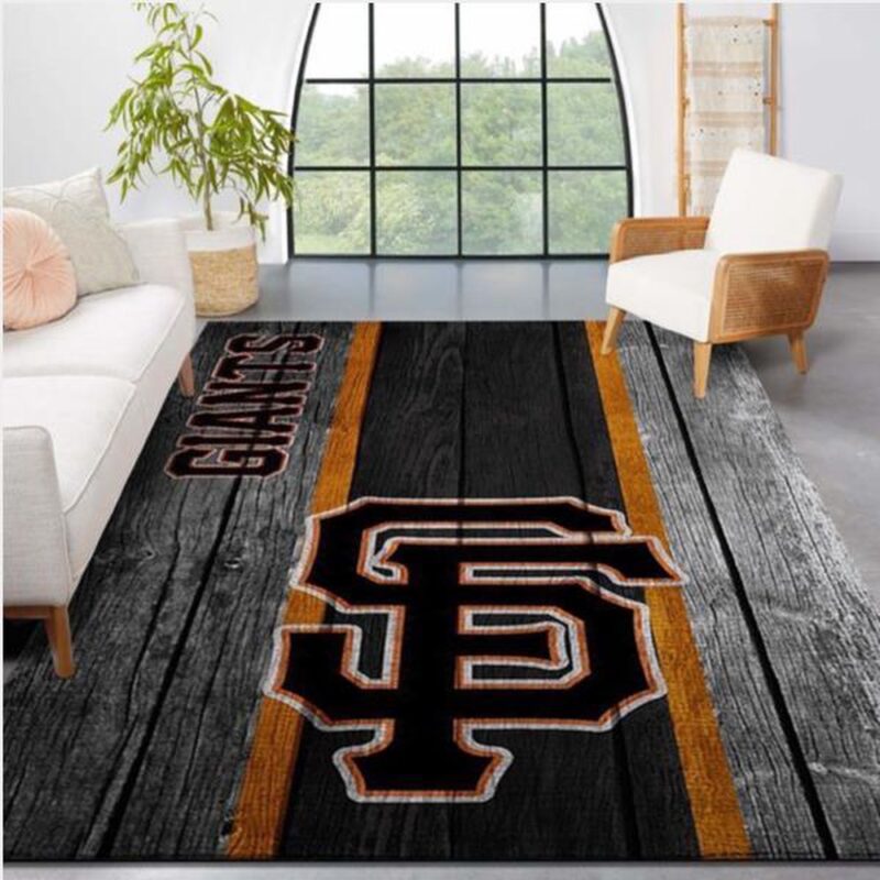 MLB San Francisco Giants Area Rug Logo Wooden Style Style Nice Gift Home Decor