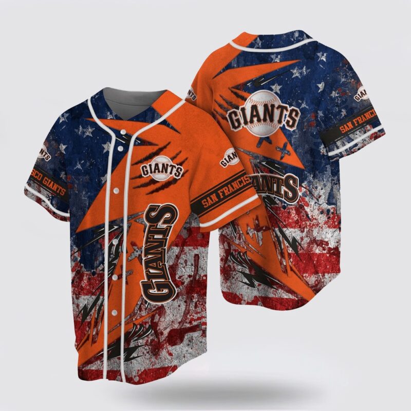 MLB San Francisco Giants Baseball Jersey With US Flag For Fans Jersey