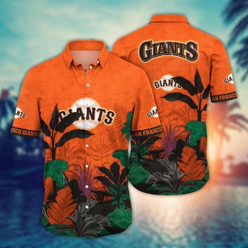 MLB San Francisco Giants Hawaiian Shirt Flower Tropical Trees Pattern For Fans