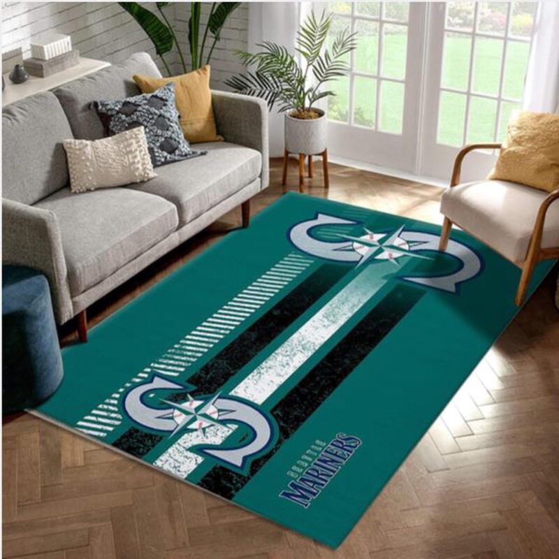 MLB Seattle Mariners Area Rug Carpet Sport Custom Area Floor Mat Home Decor