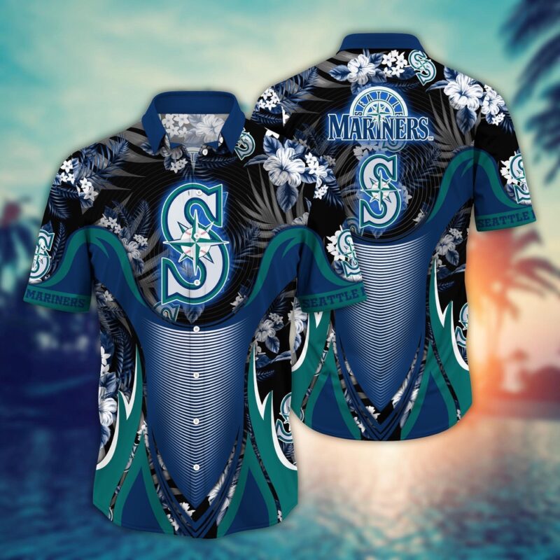 MLB Seattle Mariners Hawaiian Shirt Flower Grandstand Glamour For Fans