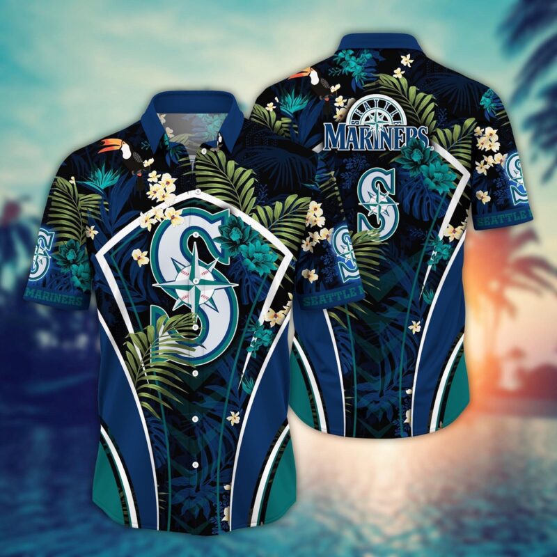 MLB Seattle Mariners Hawaiian Shirt Flower Strike A Style Pose For Fans