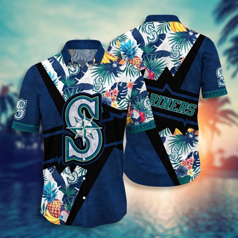 MLB Seattle Mariners Hawaiian Shirt Flower Swing Into Sunset For Fans