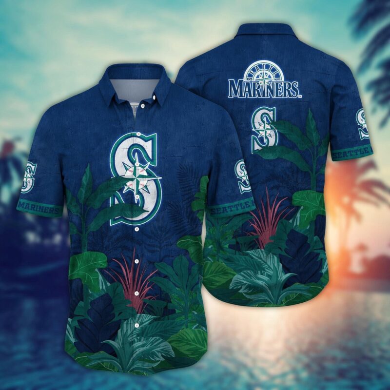 MLB Seattle Mariners Hawaiian Shirt Flower Tropical Trees Pattern For Fans