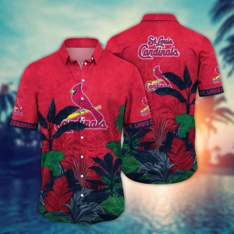 MLB St. Louis Cardinals Hawaiian Shirt Flower Tropical Trees Pattern For Fans