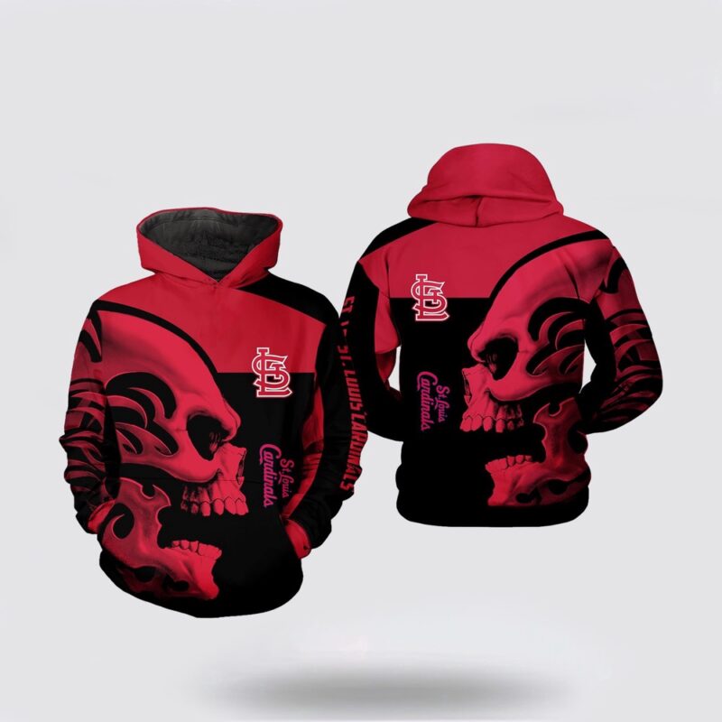 MLB St Louis Cardinals 3D Hoodie Skull For Fans MLB