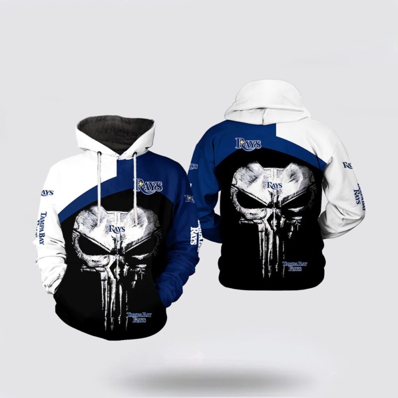 MLB Tampa Bay Rays 3D Hoodie Skull Punisher For Fans MLB