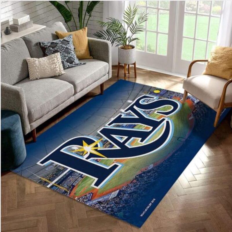 MLB Tampa Bay Rays Area Rug Wincraft Bedroom Family Gift Us Decor