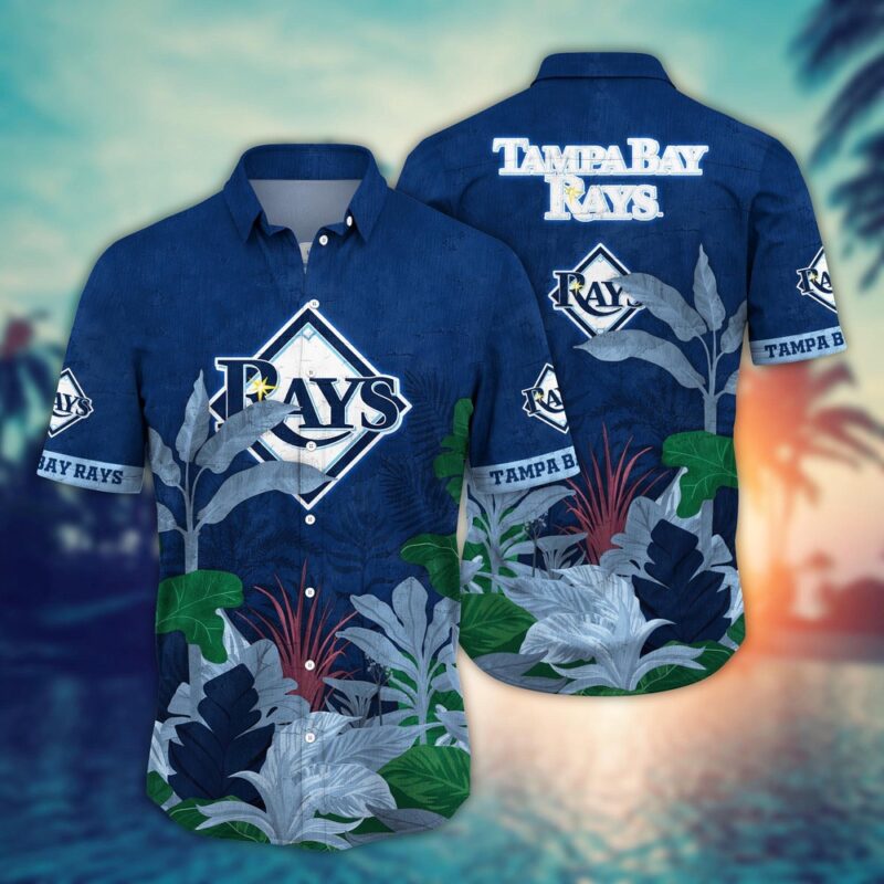 MLB Tampa Bay Rays Hawaiian Shirt Flower Tropical Trees Pattern For Fans