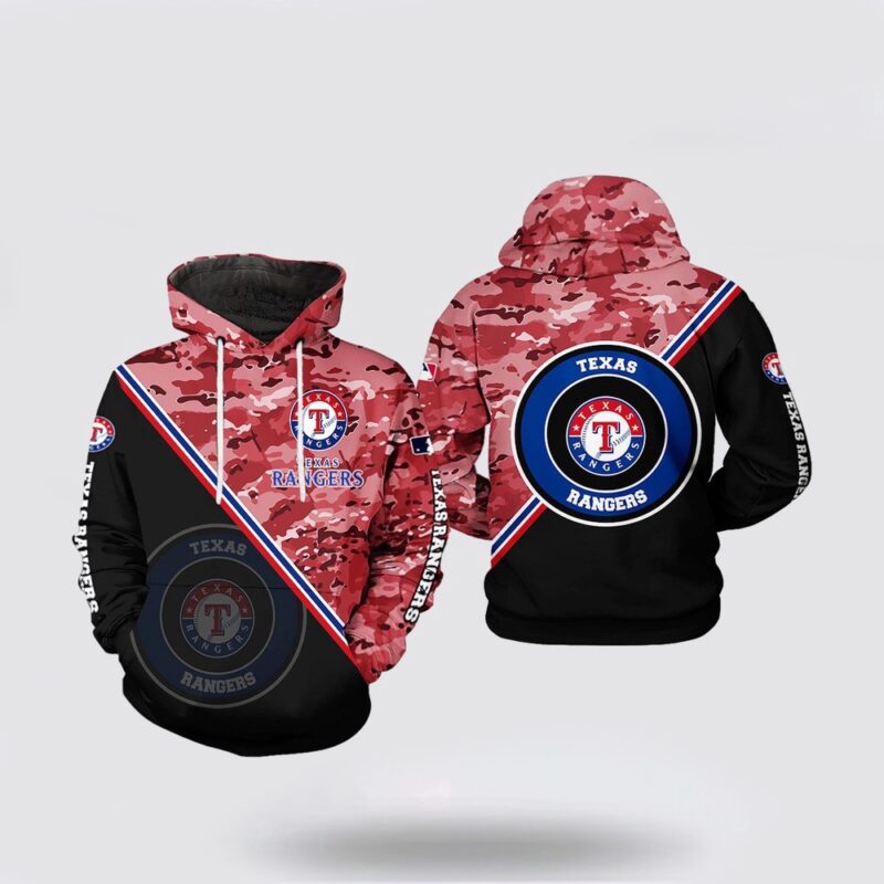 MLB Texas Rangers 3D Hoodie Camo Team Gift For Fan MLB