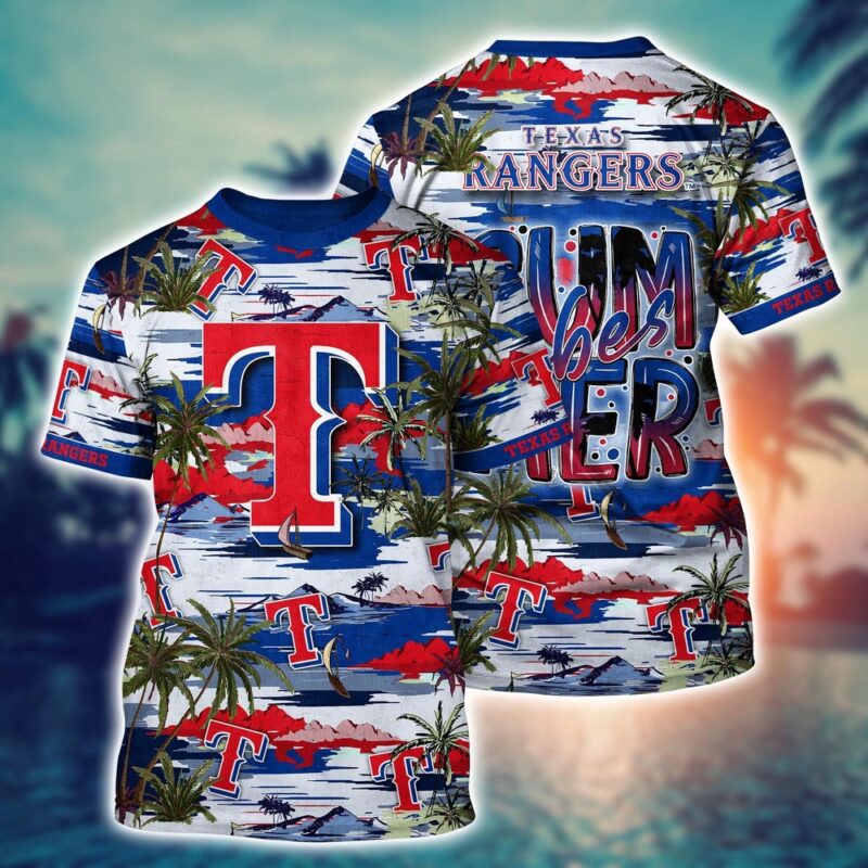 MLB Texas Rangers 3D T-Shirt Aloha Grand Slam For Fans Sports