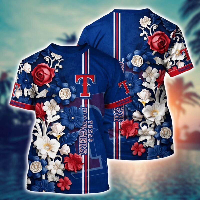 MLB Texas Rangers 3D T-Shirt Aloha Harmony For Fans Sports