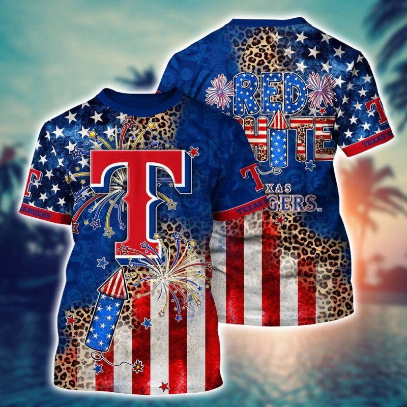 MLB Texas Rangers 3D T-Shirt Chic in Aloha For Fans Sports