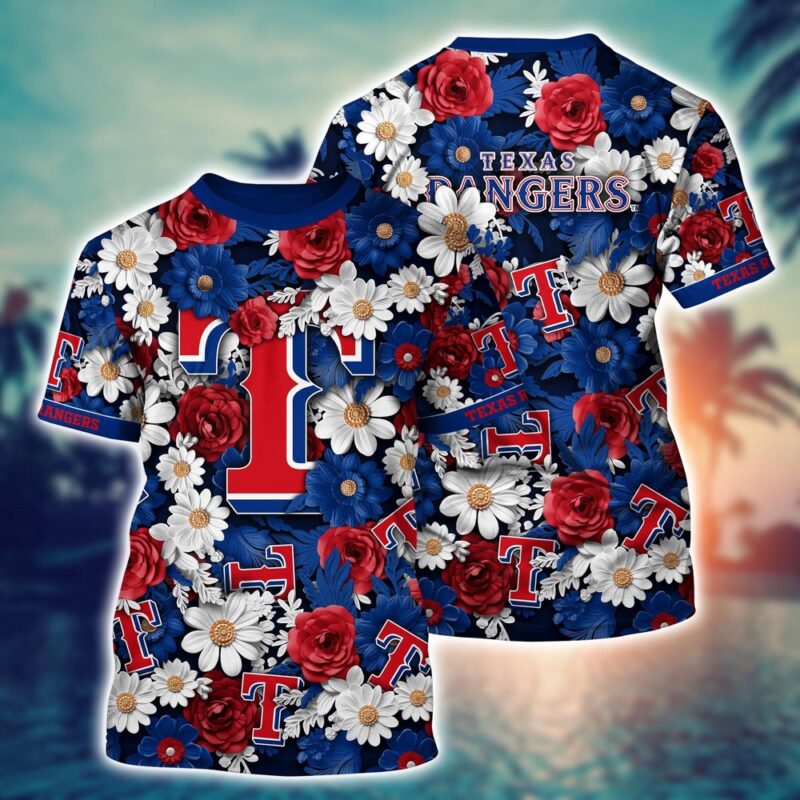 MLB Texas Rangers 3D T-Shirt Sunset Slam Serenade For Fans Sports