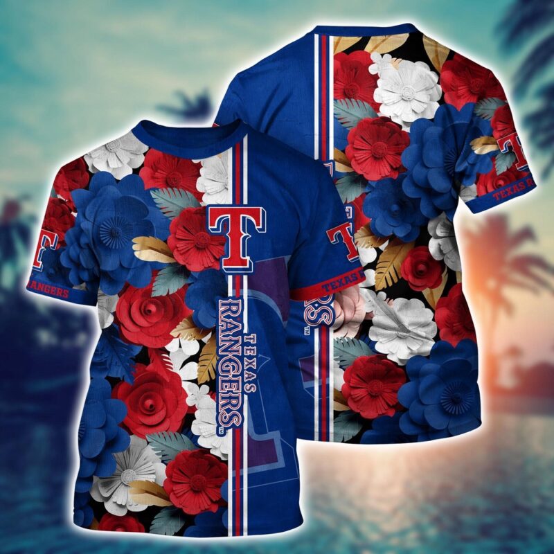 MLB Texas Rangers 3D T-Shirt Tropical Twist For Fans Sports