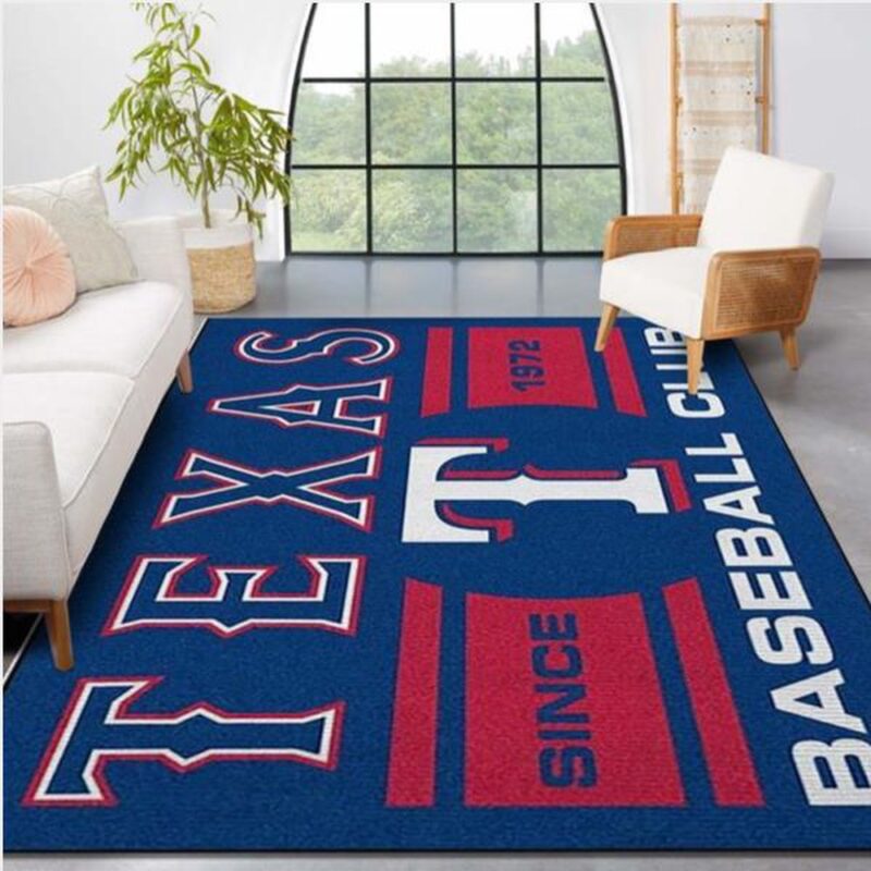 MLB Texas Rangers Area Rug Carpet Bedroom Rug Us Gift Decor