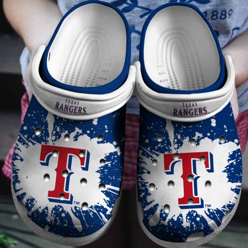 MLB Texas Rangers Crocs Clog Blue – White For Fan Baseball