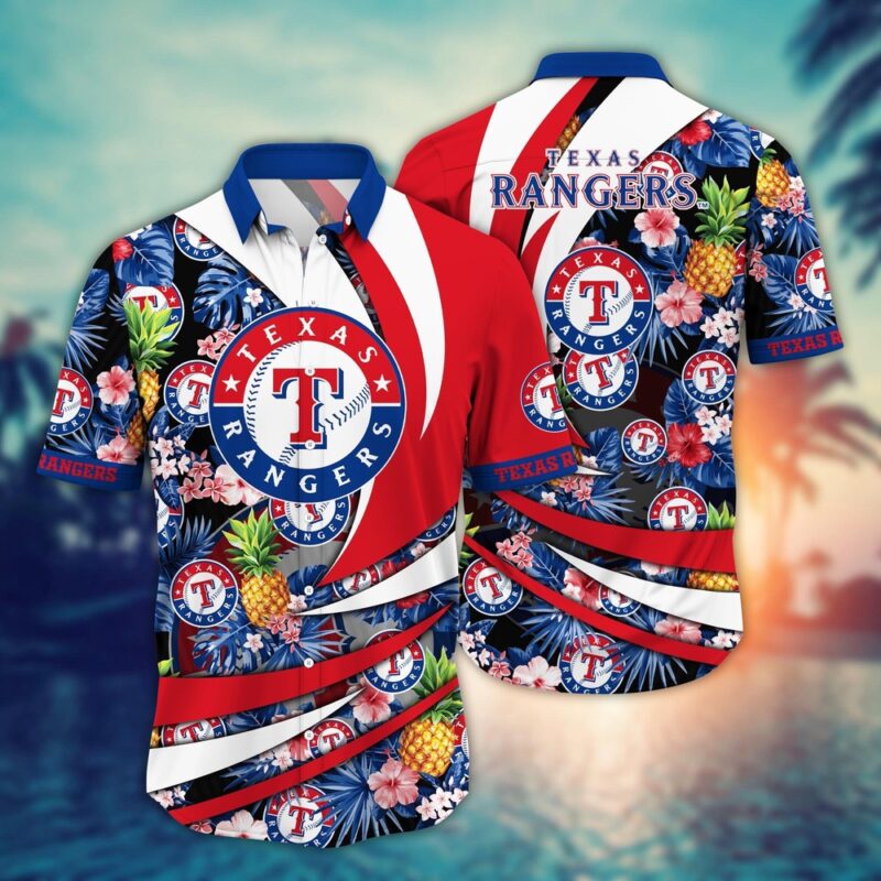 MLB Texas Rangers Hawaiian Shirt Flower Bloom In Glory For Fans