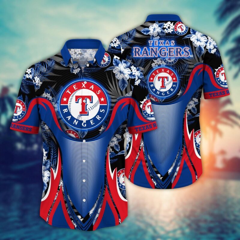MLB Texas Rangers Hawaiian Shirt Flower Grandstand Glamour For Fans