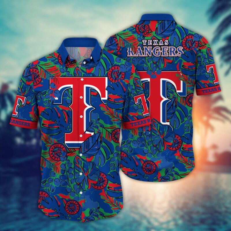 MLB Texas Rangers Hawaiian Shirt Flower Palm Tree Paradise For Fans