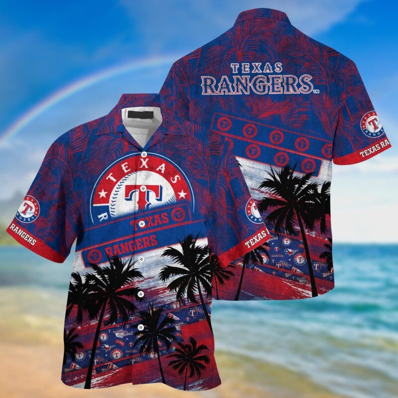 MLB Texas Rangers Hawaiian Shirt Palm Tree Pattern For Fans Sports