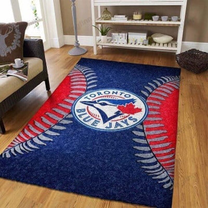 MLB Toronto Blue Jays Area Rug Baseball Logo Living Room And Bed Room