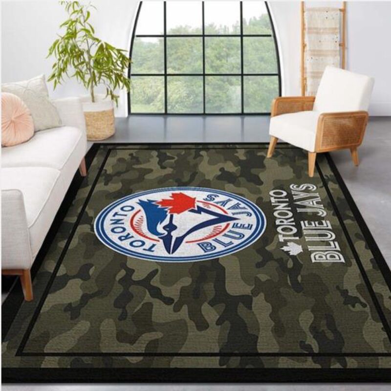 MLB Toronto Blue Jays Area Rug Logo Camo Style Nice Gift Home Decor