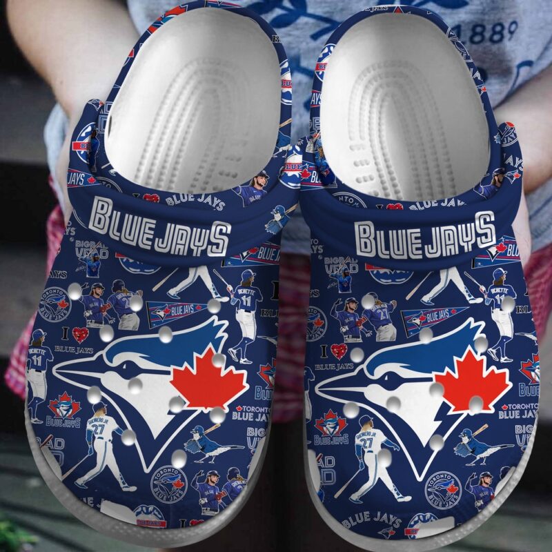MLB Toronto Blue Jays Crocs Crocband Clogs Shoes Comfortable For Men Women and Kids For Fan MLB