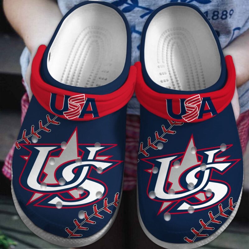 MLB United States National Crocs Crocband Clogs Shoes Comfortable For Men Women and Kids For Fan MLB