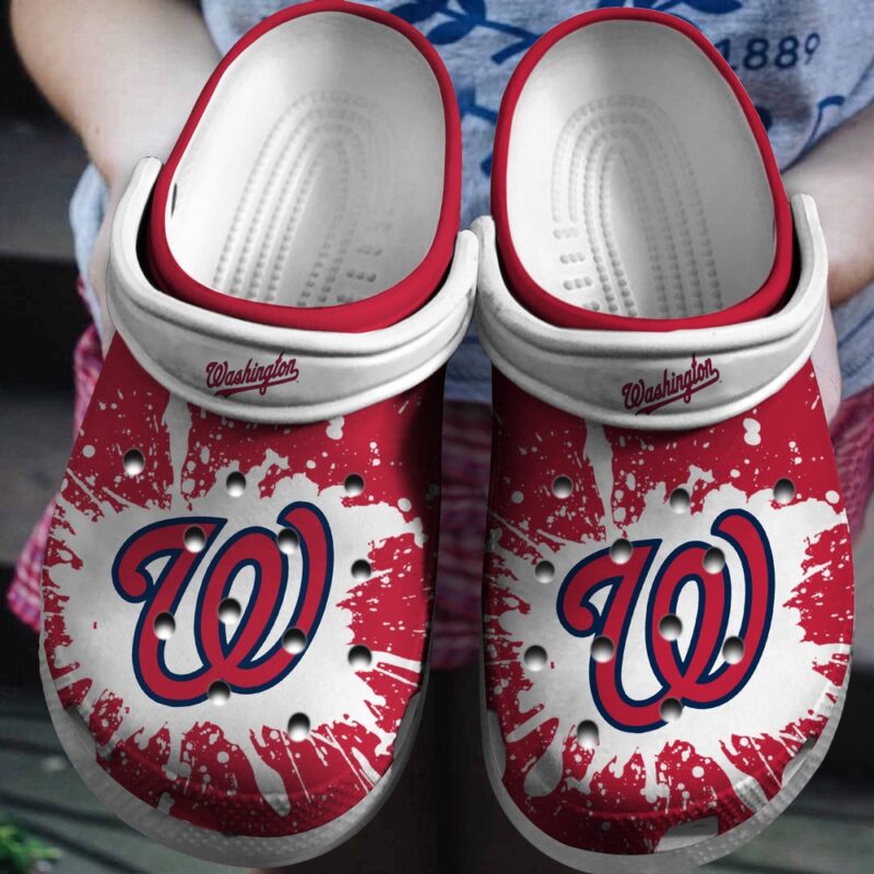 MLB Washington Nationals Crocs Clog Red – White For Fan Baseball