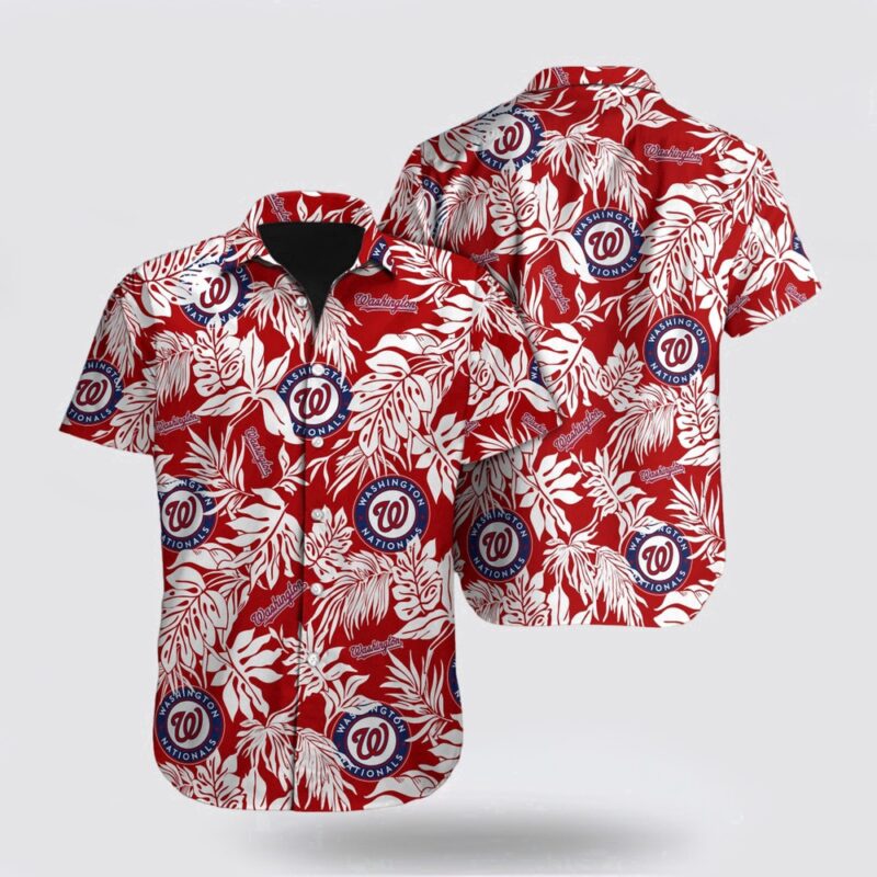 MLB Washington Nationals Hawaiian Shirt Palm Leaf Pattern For Fan MLB