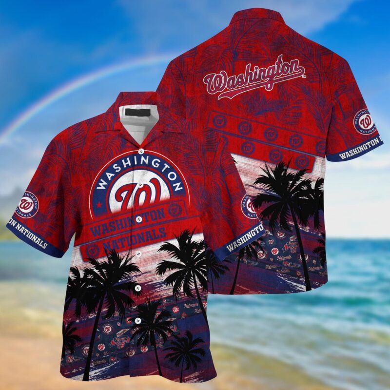 MLB Washington Nationals Hawaiian Shirt Palm Tree Pattern For Fans Sports
