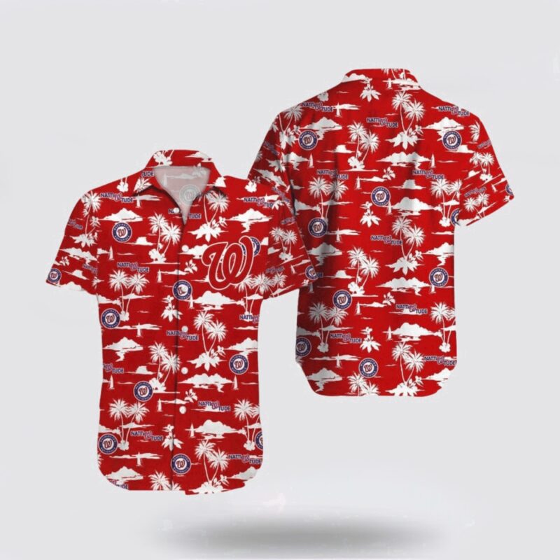 MLB Washington Nationals Hawaiian Shirt Surf In Style With Cool Beach Outfits For Fans