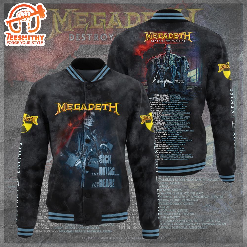 Megadeth Band Skull Rock Christmas For Fans Baseball Jacket