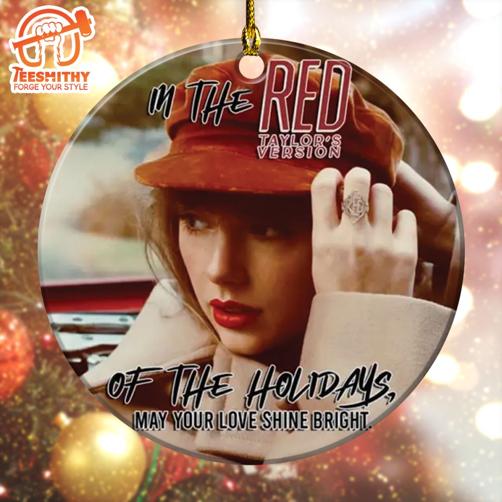 Merry Christmas Taylor Swift Red Album Ceramic Ornament