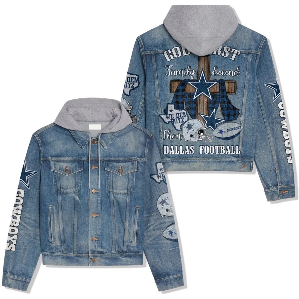 Dallas Cowboys Men’s Premium Hooded Denim Jacket