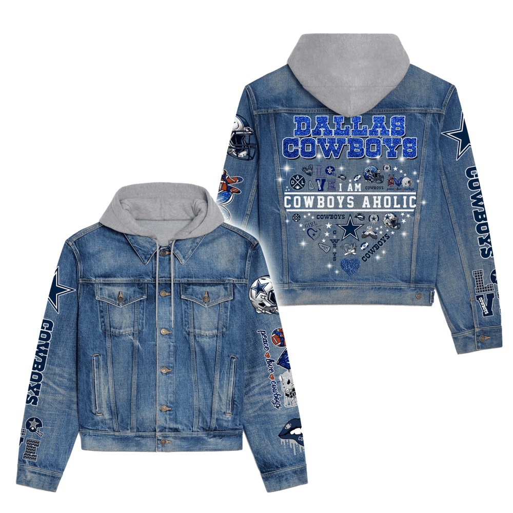 Dallas Cowboys Premium Hooded Denim Jacket V1