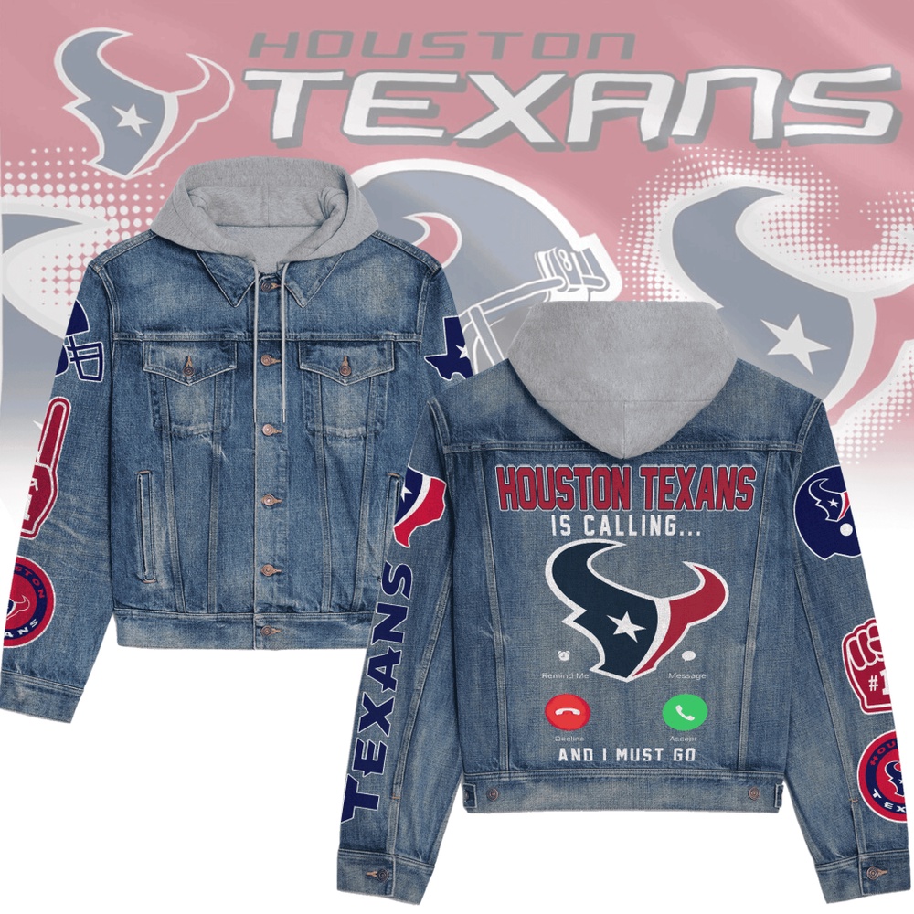 Houston Texans Premium Hooded Denim Jacket