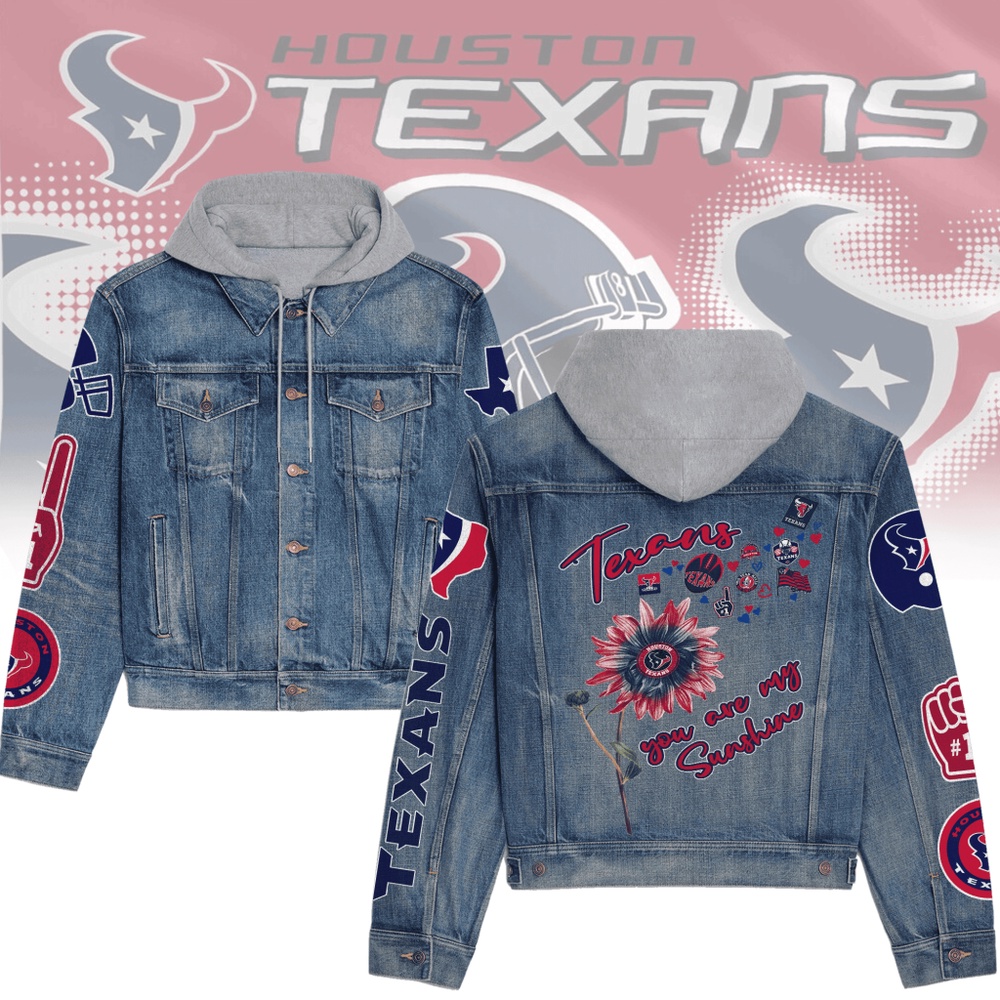 Houston Texans Premium Hooded Denim Jacket V1