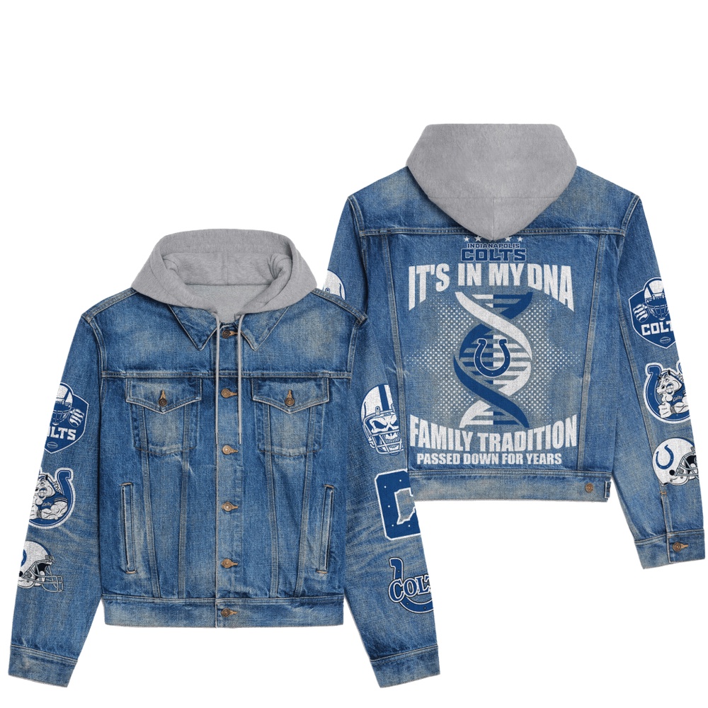 Indianapolis Colts Premium Hooded Denim Jacket