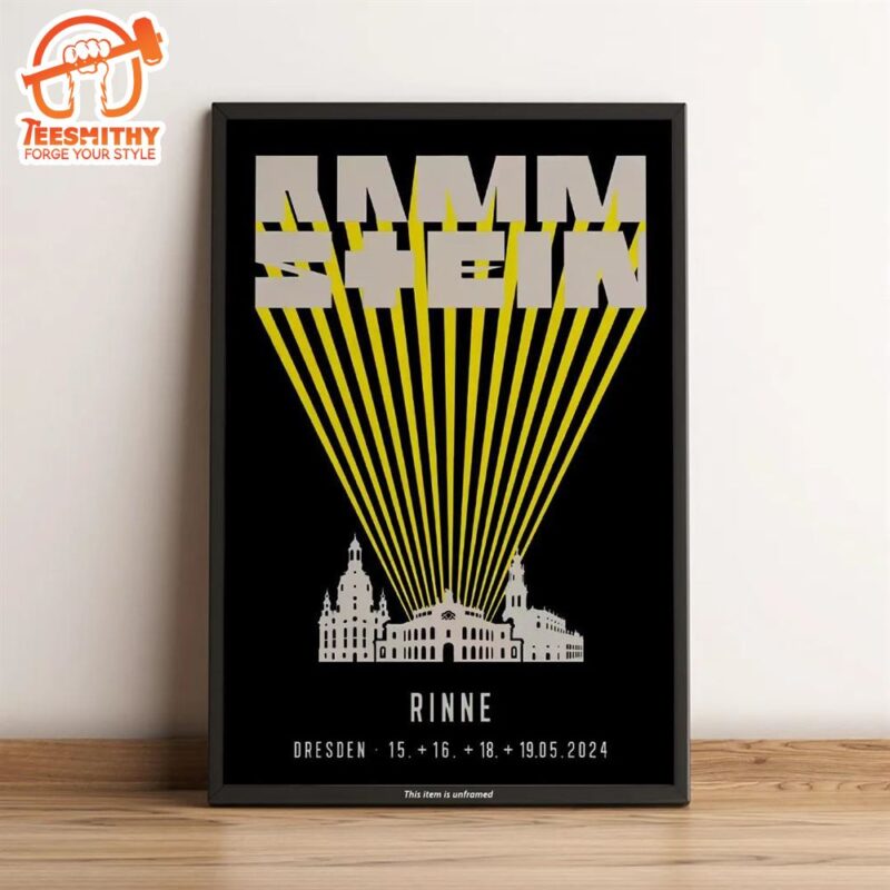 Rammstein Dresden 2024 May 15-16-18-19 Rinne Germany Event Poster Canvas