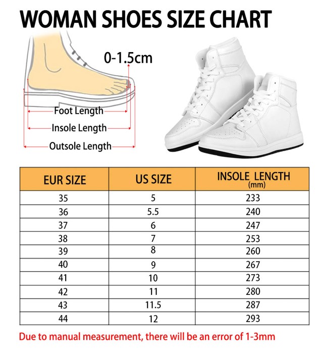 Women Air Jordan 1 Size Chart