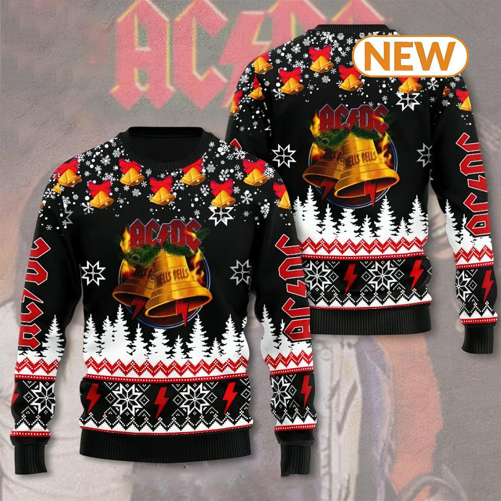 AC DC Bell Ugly Christmas Sweater Shirt, Sweatshirt