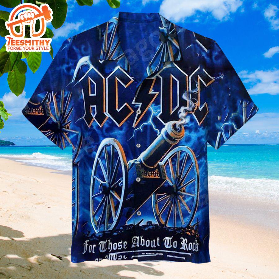 AC DC For Those About To Rock Cannon Blast Hawaiian Shirt