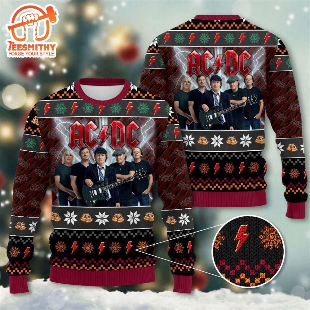 AC/DC  Rock Band 3D Ugly Christmas Sweater For Men And Women