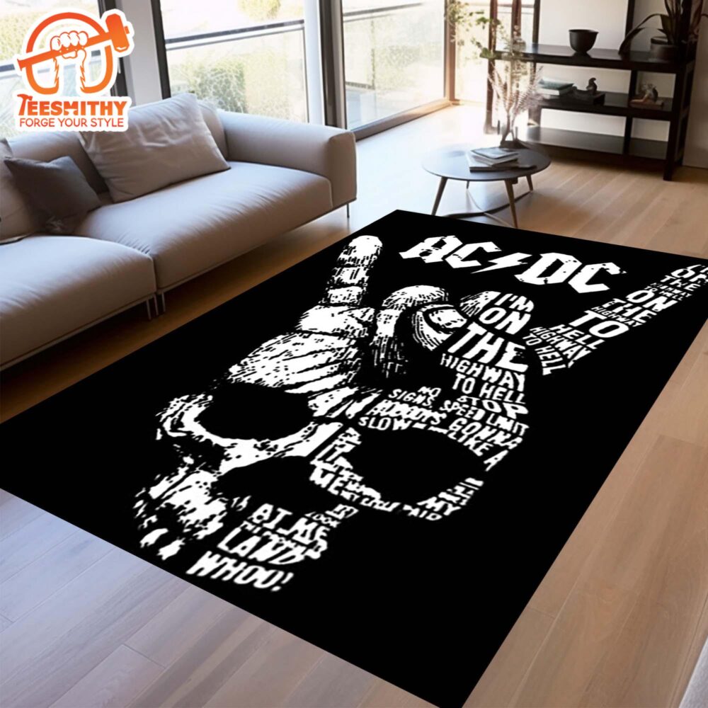 AC DC Rug,Music Room Rug, ACDC Street Music Band