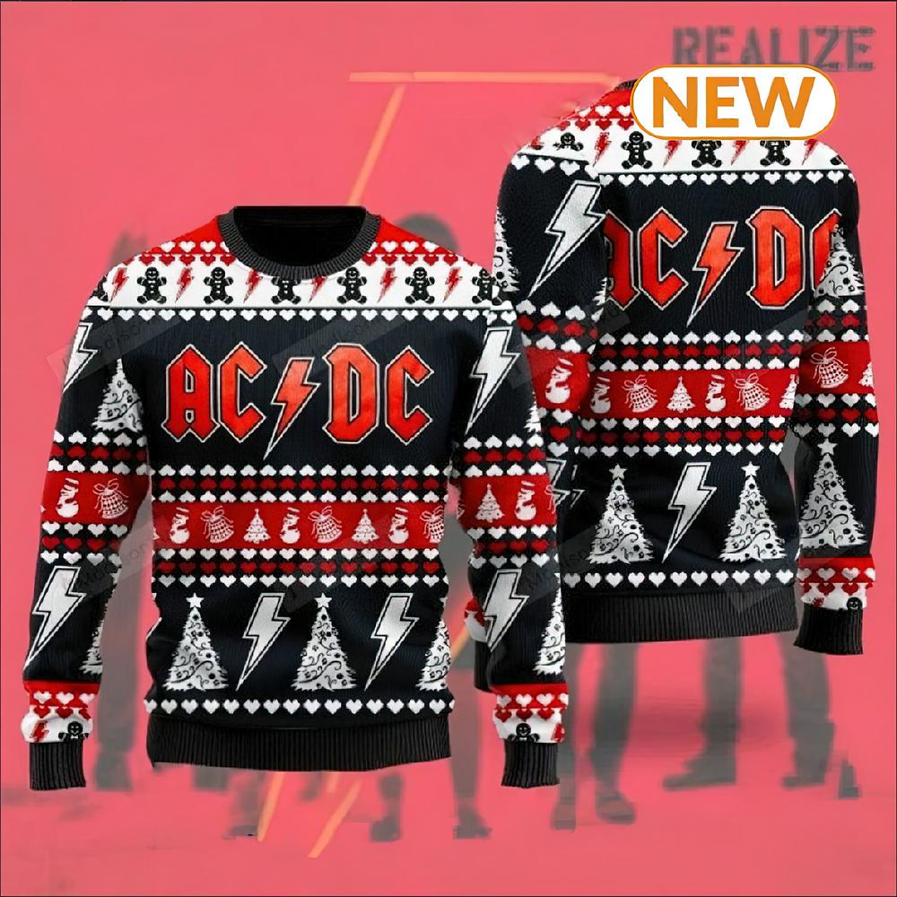 AC DC Ugly Christmas Sweater Shirt, Sweatshirt