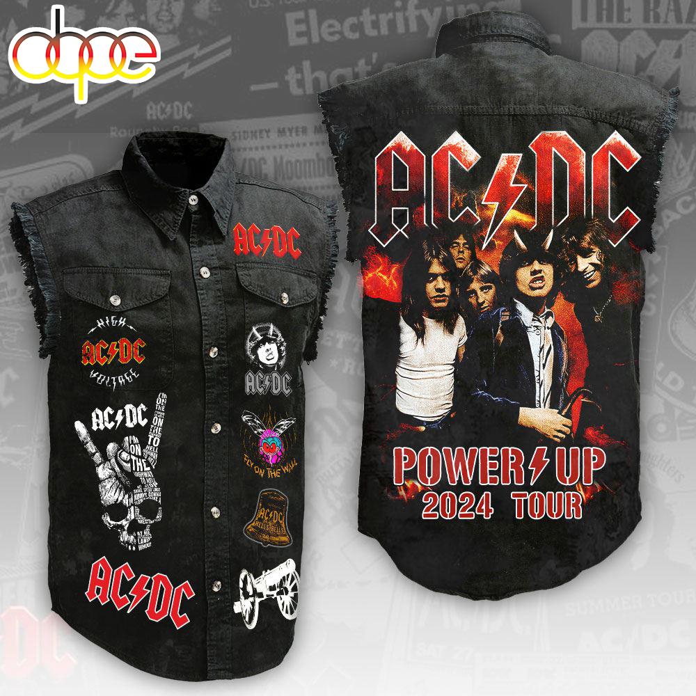 ACDC 3D Sleeveless Denim Shirt For Men And Women